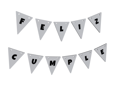 Guirnaldas de letras en Taller 3D: vista previa